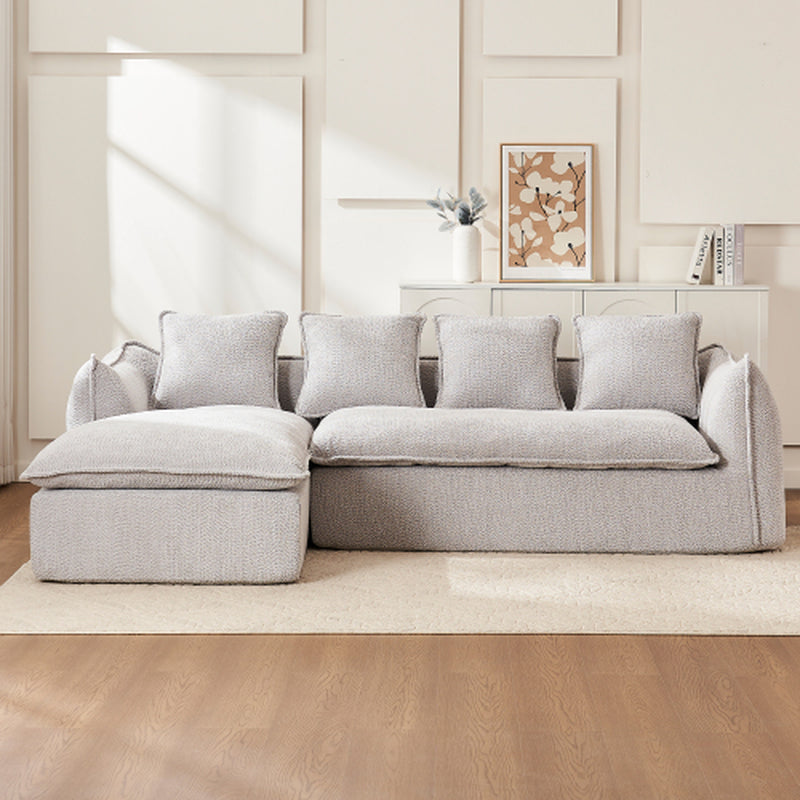 VIDEO Provided Sofa Deep Seat Sofa 3 Seater for Living Room Oversized Comfy Sofa L-Shape Sofa Couch with Chaise Home Furniture Sleeper Sectional Sofa for Apartment, Office Left Hand Facing