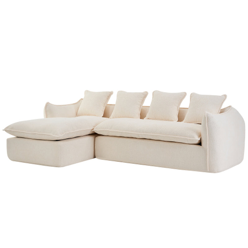 VIDEO Provided Sofa Deep Seat Sofa 3 Seater for Living Room Oversized Comfy Sofa L-Shape Sofa Couch with Chaise Home Furniture Sleeper Sectional Sofa for Apartment, Office Left Hand Facing
