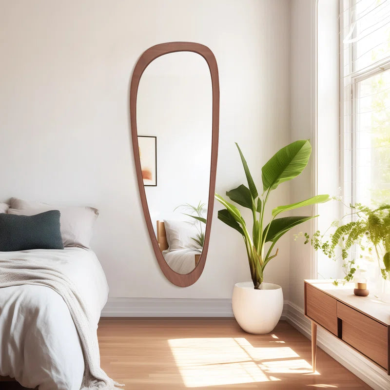Cotesfield Wood Accent Mirror Irregular Decorative Mirror Asymmetrical Mirror