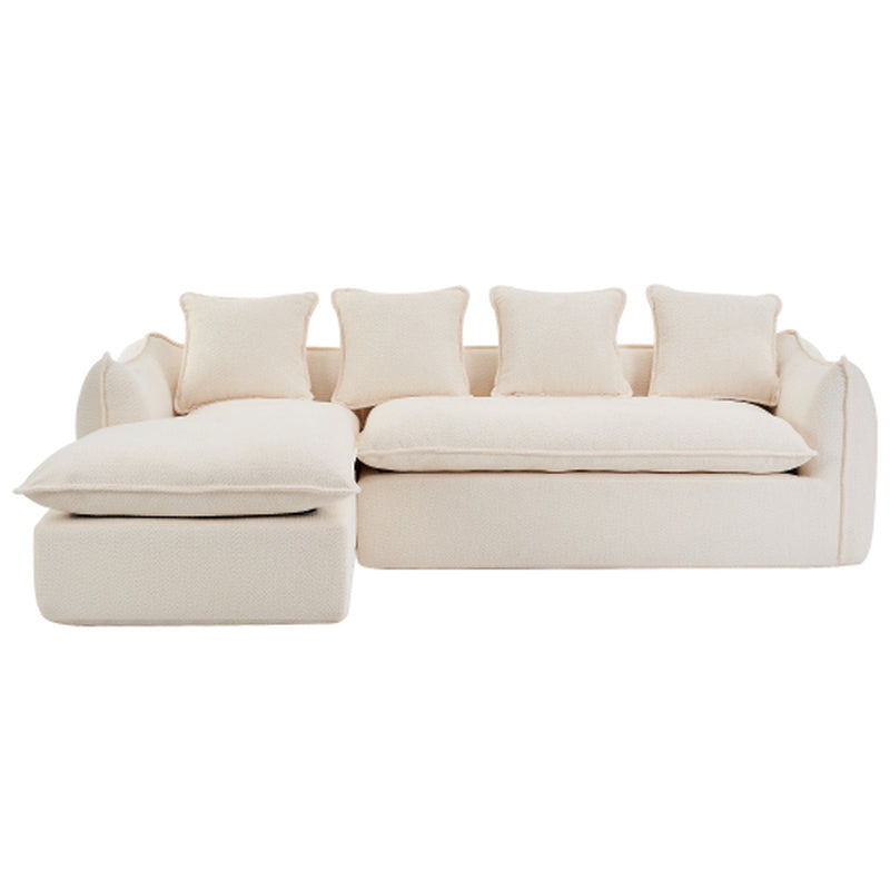 VIDEO Provided Sofa Deep Seat Sofa 3 Seater for Living Room Oversized Comfy Sofa L-Shape Sofa Couch with Chaise Home Furniture Sleeper Sectional Sofa for Apartment, Office Left Hand Facing