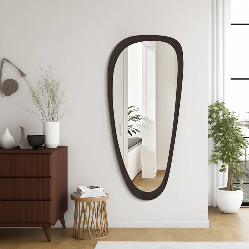 Cotesfield Wood Accent Mirror Irregular Decorative Mirror Asymmetrical Mirror