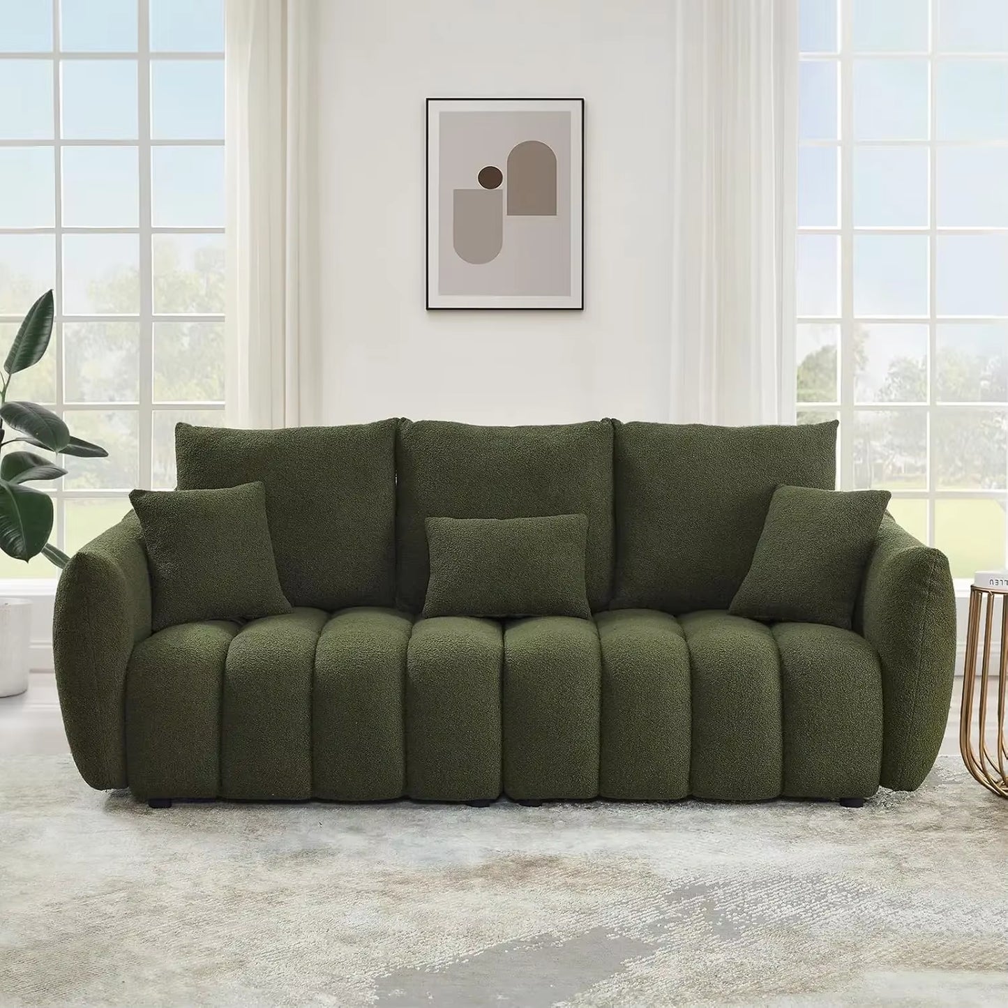 Cloud Sofa.82Modern Sofa Couchcomfy Deep Seat Teddy Cloud Sofa,Upholstered3Seater Boucle Couchoversized Loveseat for Living Room