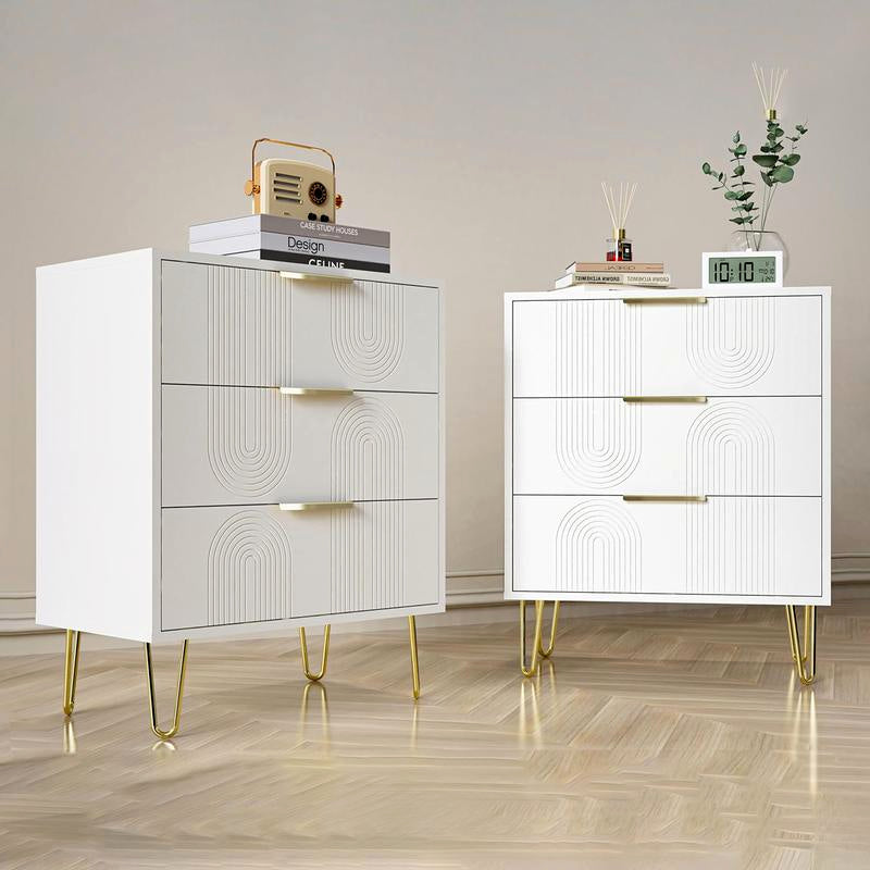 Multi Drawer Dresser, Nightstand, Wood Bedside Table, Modern End Cabinet, Large Side Furniture with Storage for Bedroom, Living Room, Hallway, Office