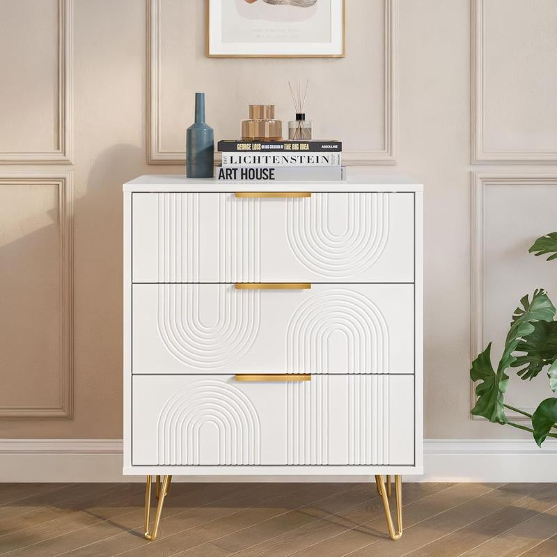 Multi Drawer Dresser, Nightstand, Wood Bedside Table, Modern End Cabinet, Large Side Furniture with Storage for Bedroom, Living Room, Hallway, Office