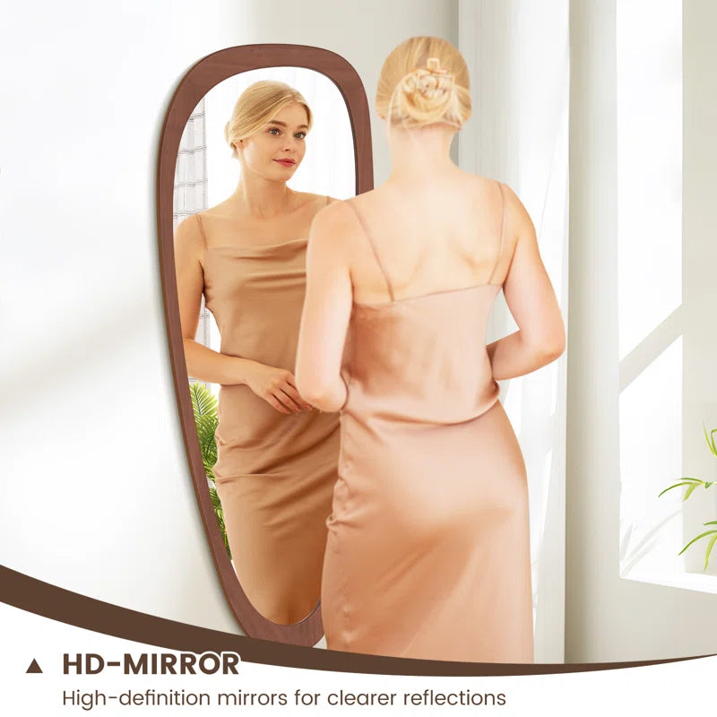 Cotesfield Wood Accent Mirror Irregular Decorative Mirror Asymmetrical Mirror