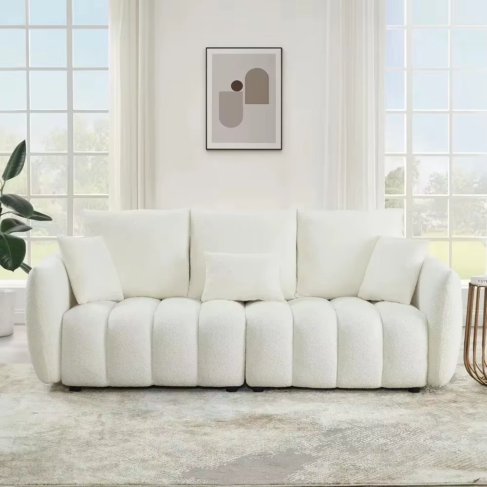 Cloud Sofa.82Modern Sofa Couchcomfy Deep Seat Teddy Cloud Sofa,Upholstered3Seater Boucle Couchoversized Loveseat for Living Room