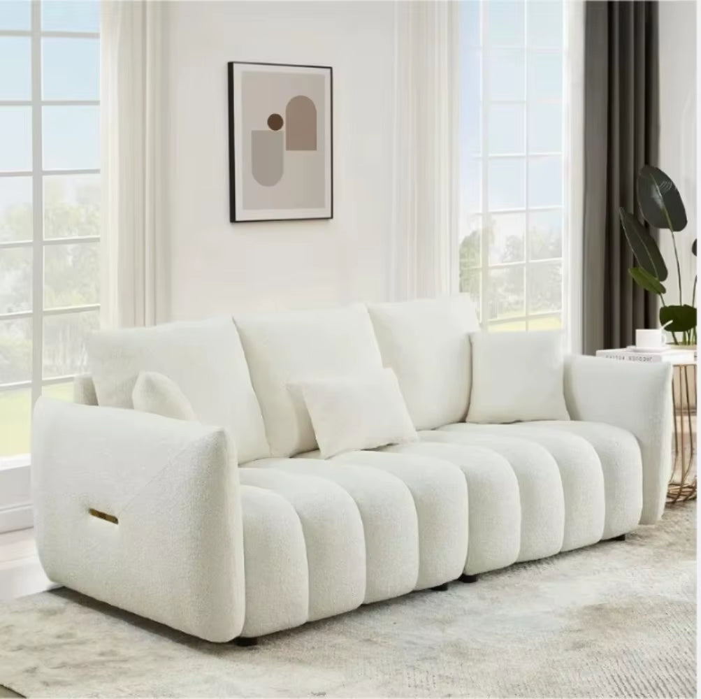 Cloud Sofa.82Modern Sofa Couchcomfy Deep Seat Teddy Cloud Sofa,Upholstered3Seater Boucle Couchoversized Loveseat for Living Room