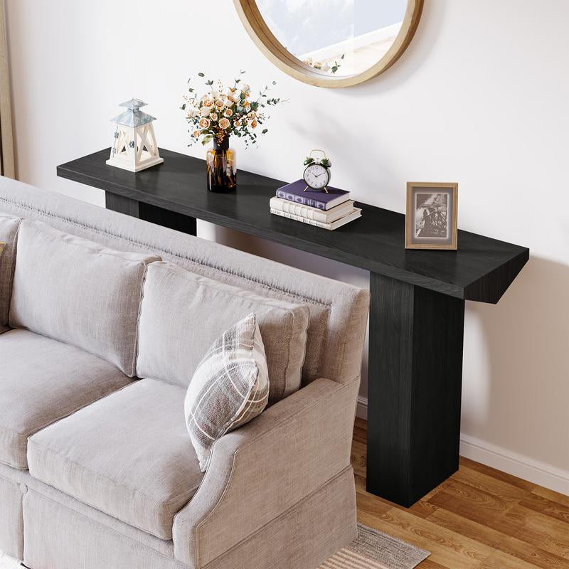 Tribesigns 63-Inch Long Entryway Console Table, Farmhouse Wooden Narrow Sofa Table behind Couch, Skinny Hallway Accent Table for Entrance, Foyer, Living Room (Dark Brown) Furniture Home