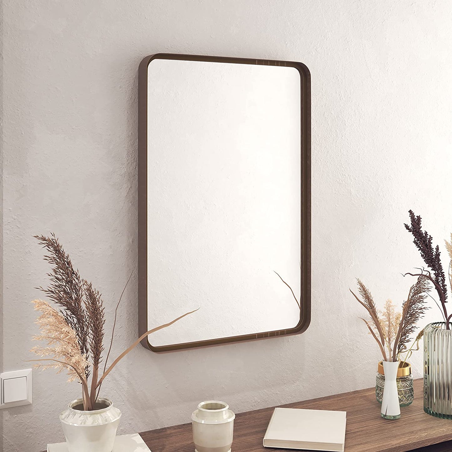 20X30 Inch Rectangle Oil Rubbed Bronze Mirror Deep Frame Mirror, Bathroom Mirror Oil Rubbed Bronze, Decorative Wall Mirror, Champagne Bronze Mirror, Framed Mirror for Bathroom Vanity