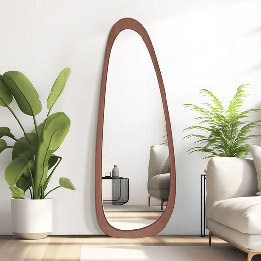 Cotesfield Wood Accent Mirror Irregular Decorative Mirror Asymmetrical Mirror