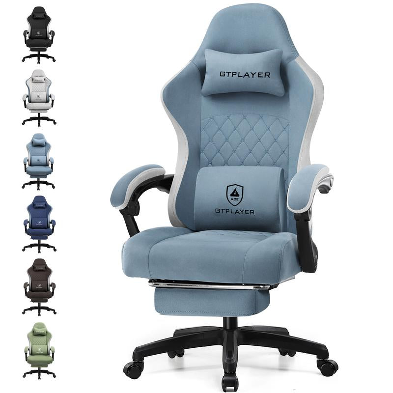 GTPLAYER Gaming Chair, Computer Office Chair with Pocket Spring Cushion, Linkage Armrests and Footrest, High Back Ergonomic Computer Chair with Lumbar Support Task Chair with Footrest