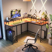 "Kamai 54" L-Shaped LED Desk - Stylish White Corner Computer & Gaming Desk"