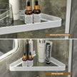 Bathroom Shelves Wall Mounted Glass Corner for Bathroom Floating Shelf Tempered Glass Bathroom Wall Organizer 2-Tier（White）