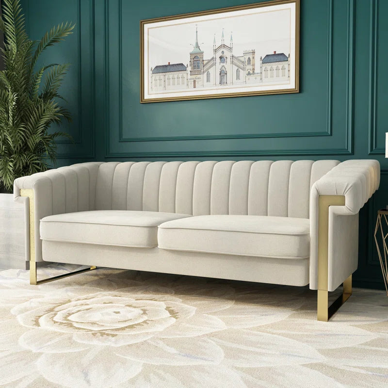 83.86'' Rolled Arm Chesterfield Sofa,Love Seat,Loveseat,Sofa Couch