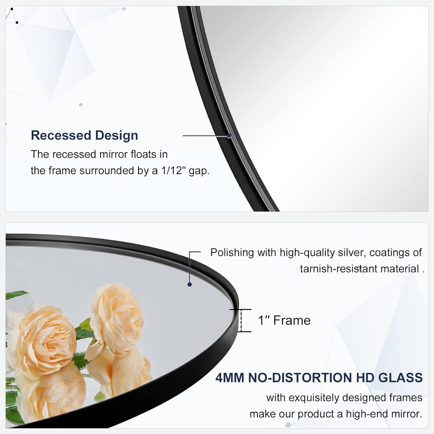 Oval Bathroom Mirror, Black Oval Mirror for Bathroom, Oval Vanity Mirror for Bathroom, 20X28’’ Oval Wall Mirror Pill Shaped Mirror Stainless Steel Frame Wall Mount Horizontal or Vertical