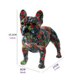 "Vibrant French Bulldog Resin Statue - Unique DIY Graffiti Pet Decor for Your Desktop!"