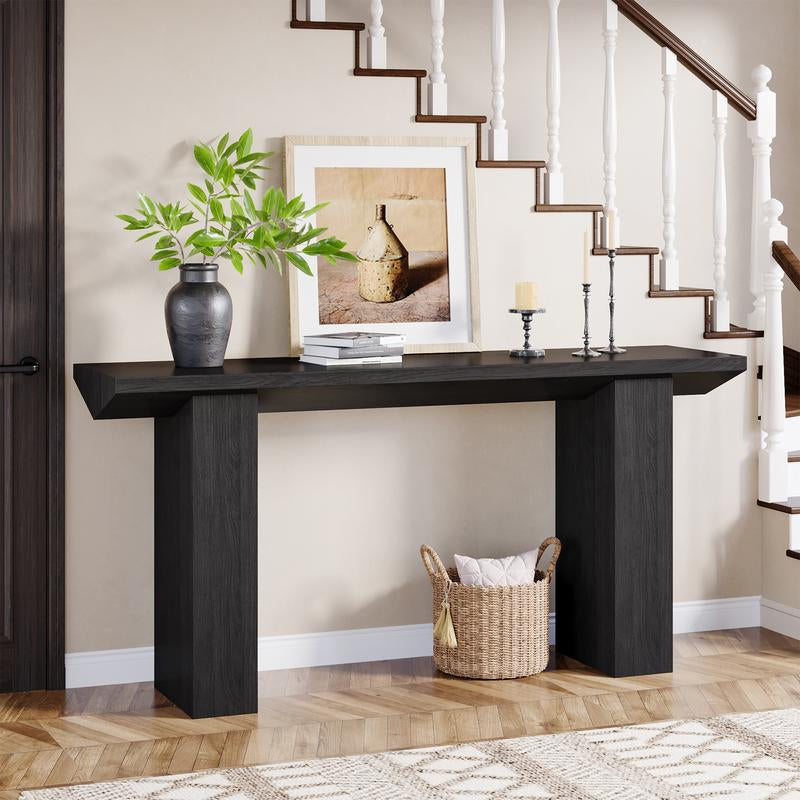Tribesigns 63-Inch Long Entryway Console Table, Farmhouse Wooden Narrow Sofa Table behind Couch, Skinny Hallway Accent Table for Entrance, Foyer, Living Room (Dark Brown) Furniture Home