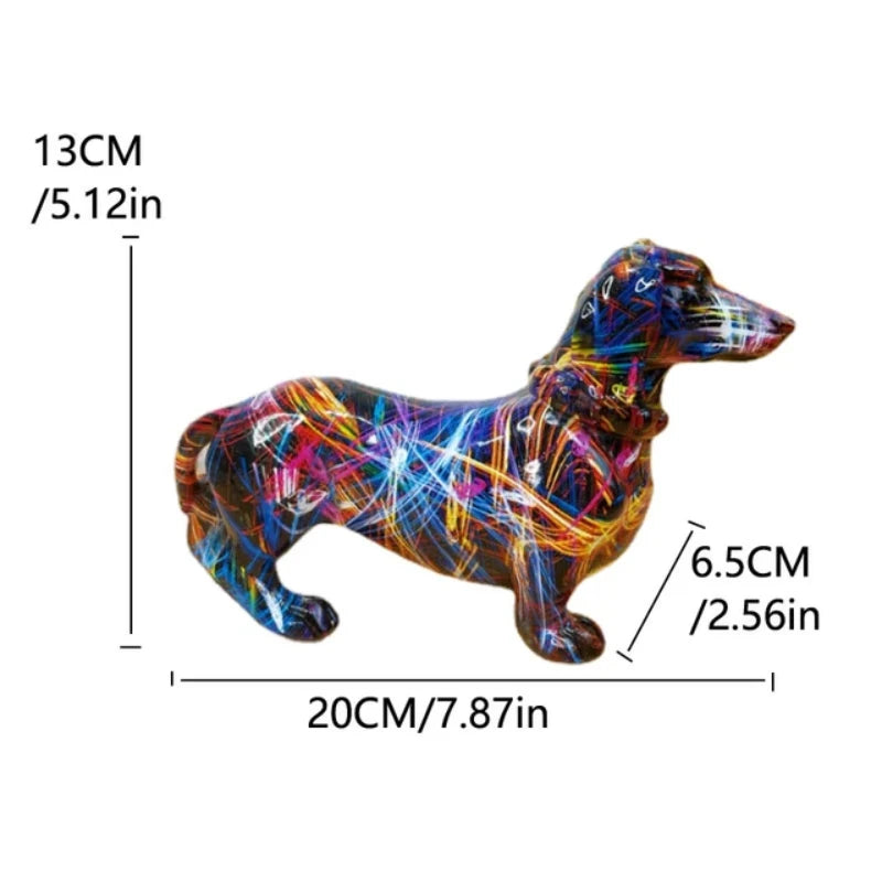 "Vibrant French Bulldog Resin Statue - Unique DIY Graffiti Pet Decor for Your Desktop!"