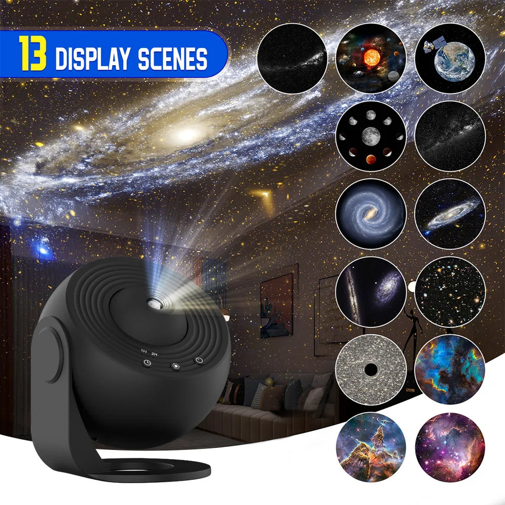 "Ultimate 13-in-1 Star Projector: Planetarium Galaxy, Aurora, Night Light for Bedroom - Ideal for Kids and Adults"