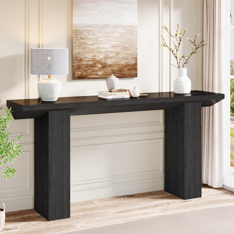 Tribesigns 63-Inch Long Entryway Console Table, Farmhouse Wooden Narrow Sofa Table behind Couch, Skinny Hallway Accent Table for Entrance, Foyer, Living Room (Dark Brown) Furniture Home