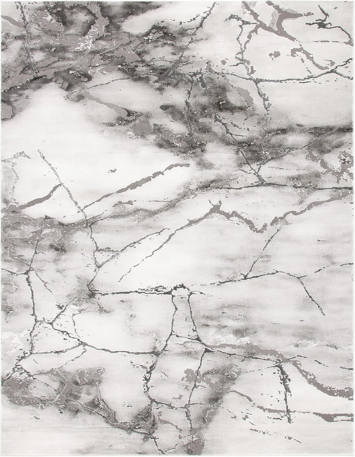 Craft Collection Area Rug - 6'7" X 9', Grey & Silver, Modern Abstract Design, Non-Shedding & Easy Care, Ideal for High Traffic Areas in Living Room, Bedroom (CFT877G)