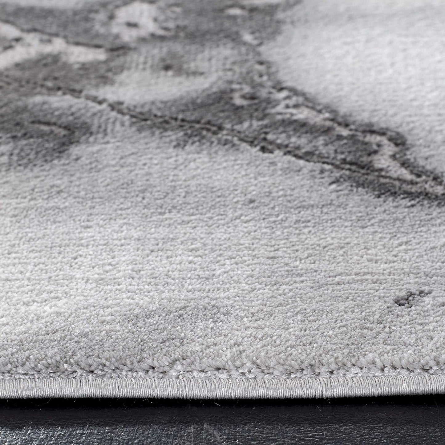 Craft Collection Area Rug - 6'7" X 9', Grey & Silver, Modern Abstract Design, Non-Shedding & Easy Care, Ideal for High Traffic Areas in Living Room, Bedroom (CFT877G)