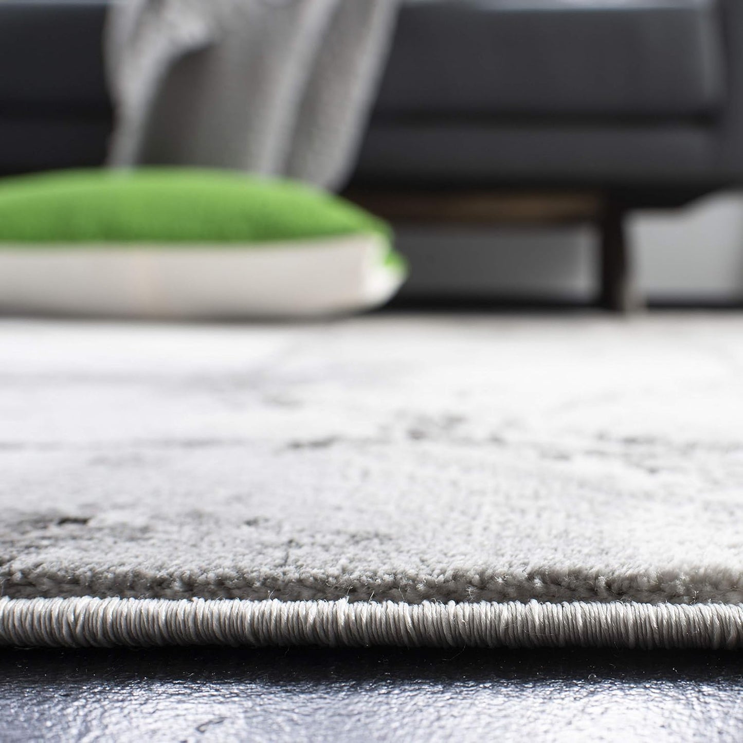 Craft Collection Area Rug - 6'7" X 9', Grey & Silver, Modern Abstract Design, Non-Shedding & Easy Care, Ideal for High Traffic Areas in Living Room, Bedroom (CFT877G)