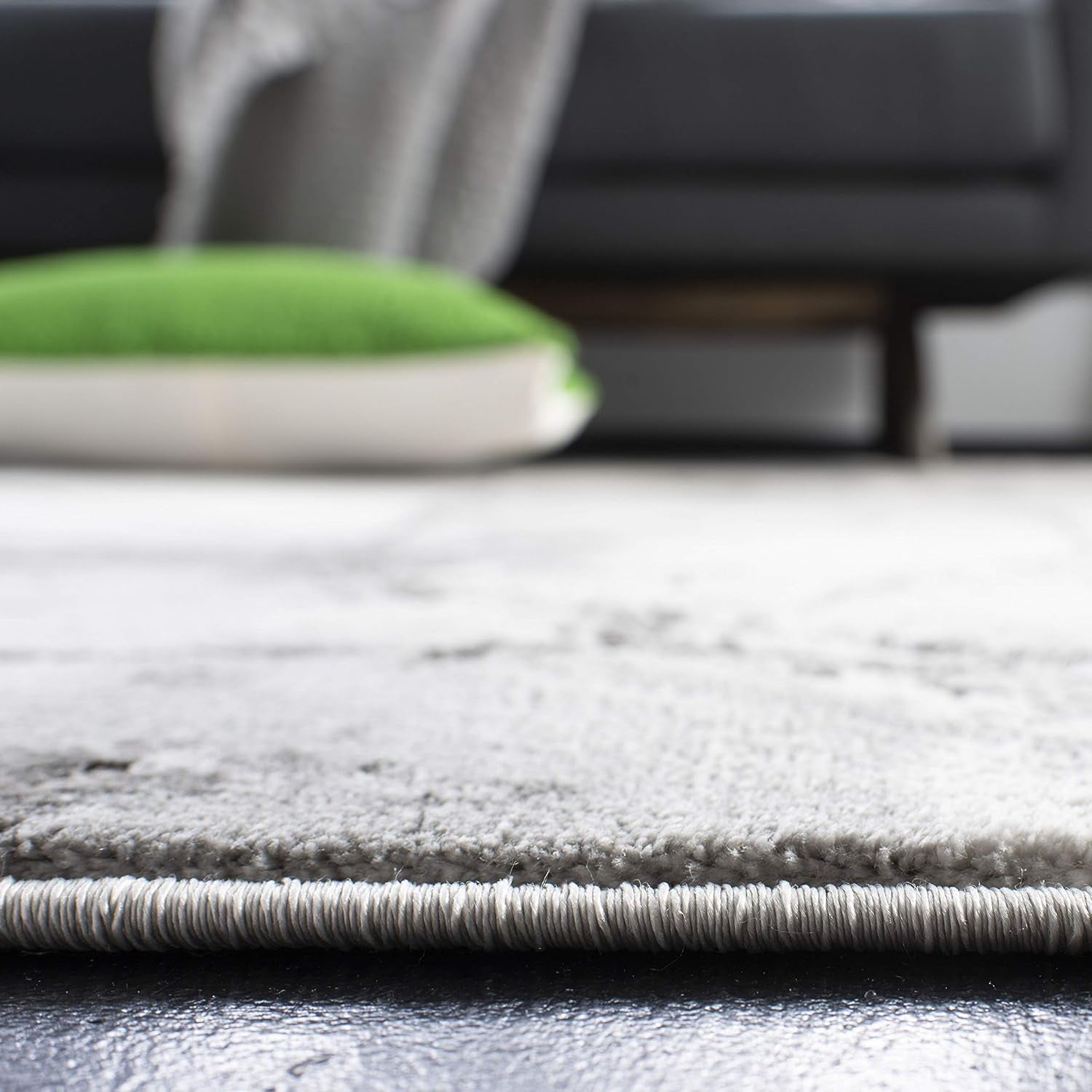 Craft Collection Area Rug - 6'7" X 9', Grey & Silver, Modern Abstract Design, Non-Shedding & Easy Care, Ideal for High Traffic Areas in Living Room, Bedroom (CFT877G)