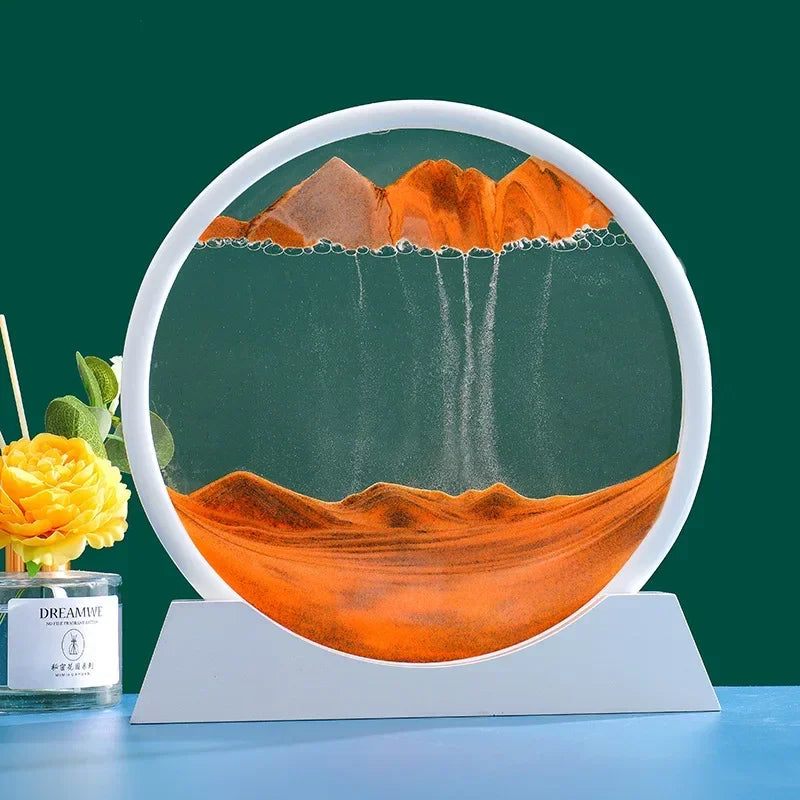 "Mesmerizing 3D Moving Sand Art Picture - Quicksand Craft Hourglass Deep Sea Sandscape - Elegant Home Decor Gift"