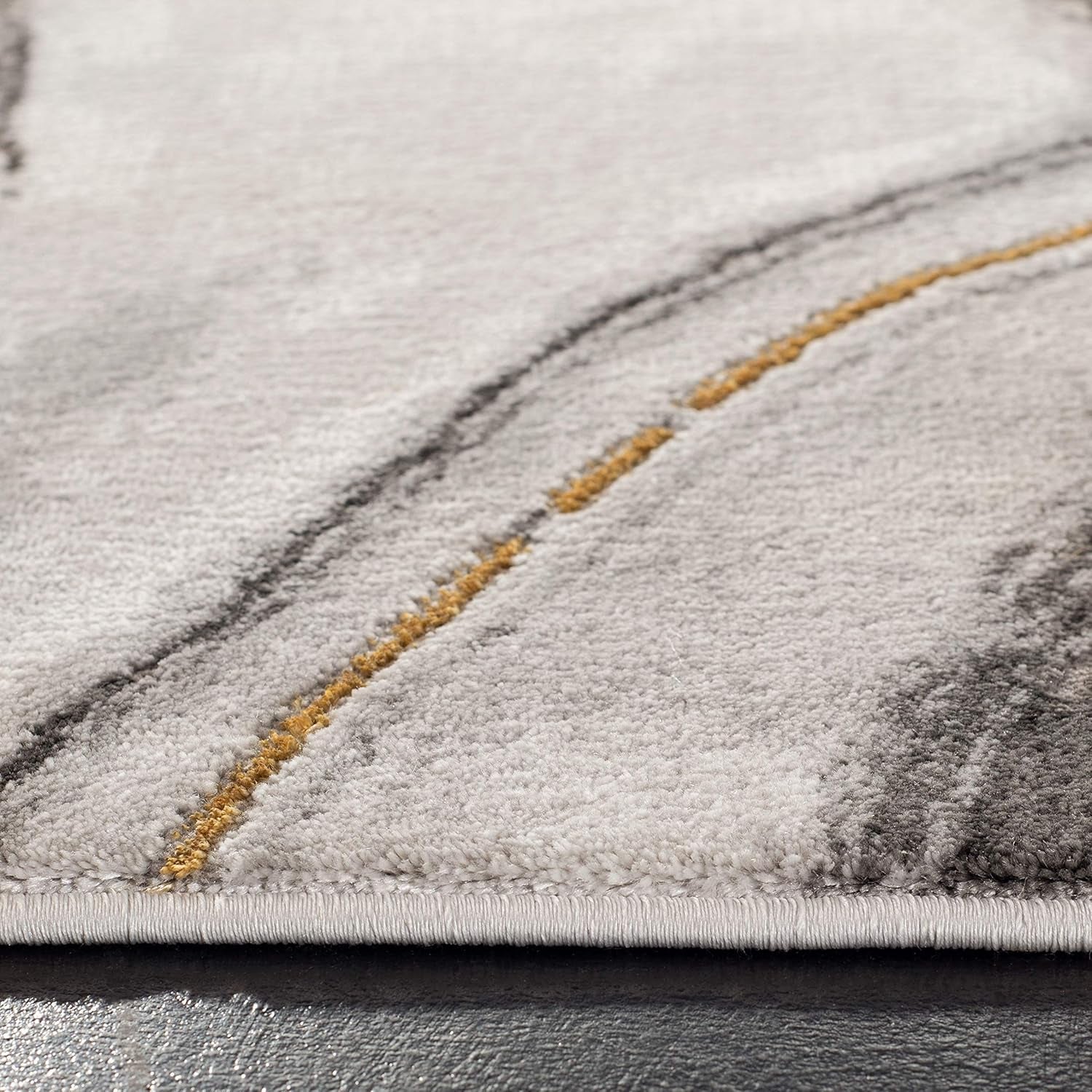 Craft Collection Accent Rug - 4' X 6', Grey & Gold, Modern Abstract Design, Non-Shedding & Easy Care, Ideal for High Traffic Areas in Entryway, Living Room, Bedroom (CFT819F)