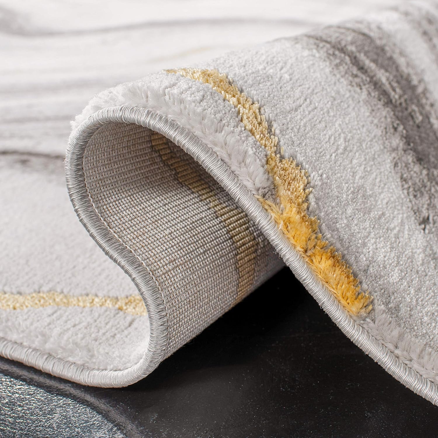 Craft Collection Accent Rug - 4' X 6', Grey & Gold, Modern Abstract Design, Non-Shedding & Easy Care, Ideal for High Traffic Areas in Entryway, Living Room, Bedroom (CFT819F)