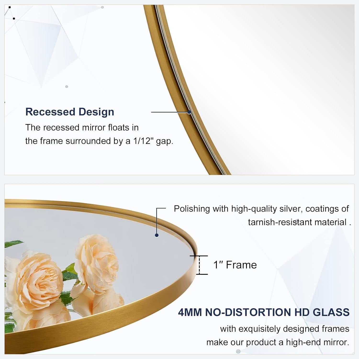 Gold Oval Mirror, 24X36’’ Brushed Gold Oval Bathroom Mirror, Oval Wall Mirror for Btahroom Gold Vanity Mirror in Stainless Steel Frame Wall Mount Horizontal or Vertical