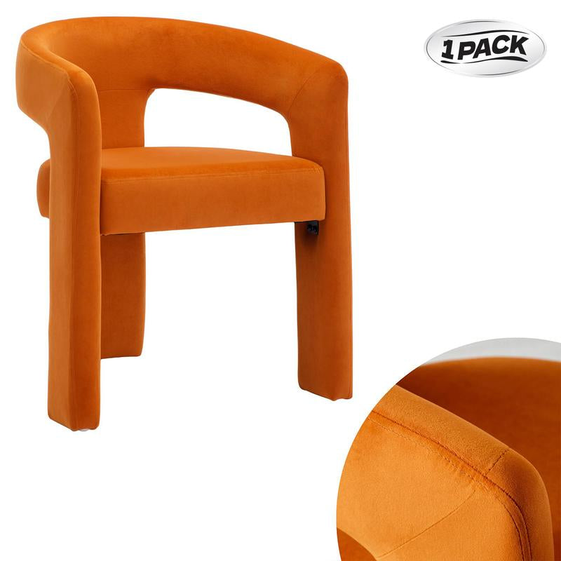 【Fathersdaygift】Chairus Modern Barrel Dining Chair, Sherpa Upholstered Accent Chairs with Arm, Open-Back Side Armchair Comfy Makeup Vanity Chairs for Living Room, Kitchen Roombedroom, Makeup, Small Spaces, Black