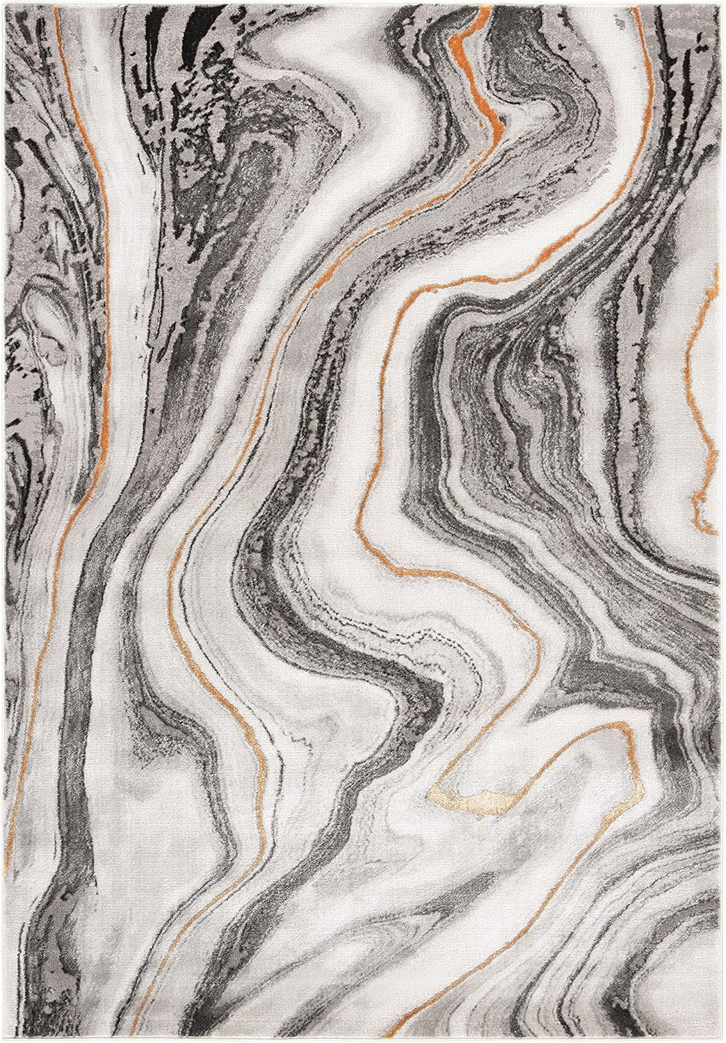 Craft Collection Accent Rug - 4' X 6', Grey & Gold, Modern Abstract Design, Non-Shedding & Easy Care, Ideal for High Traffic Areas in Entryway, Living Room, Bedroom (CFT819F)