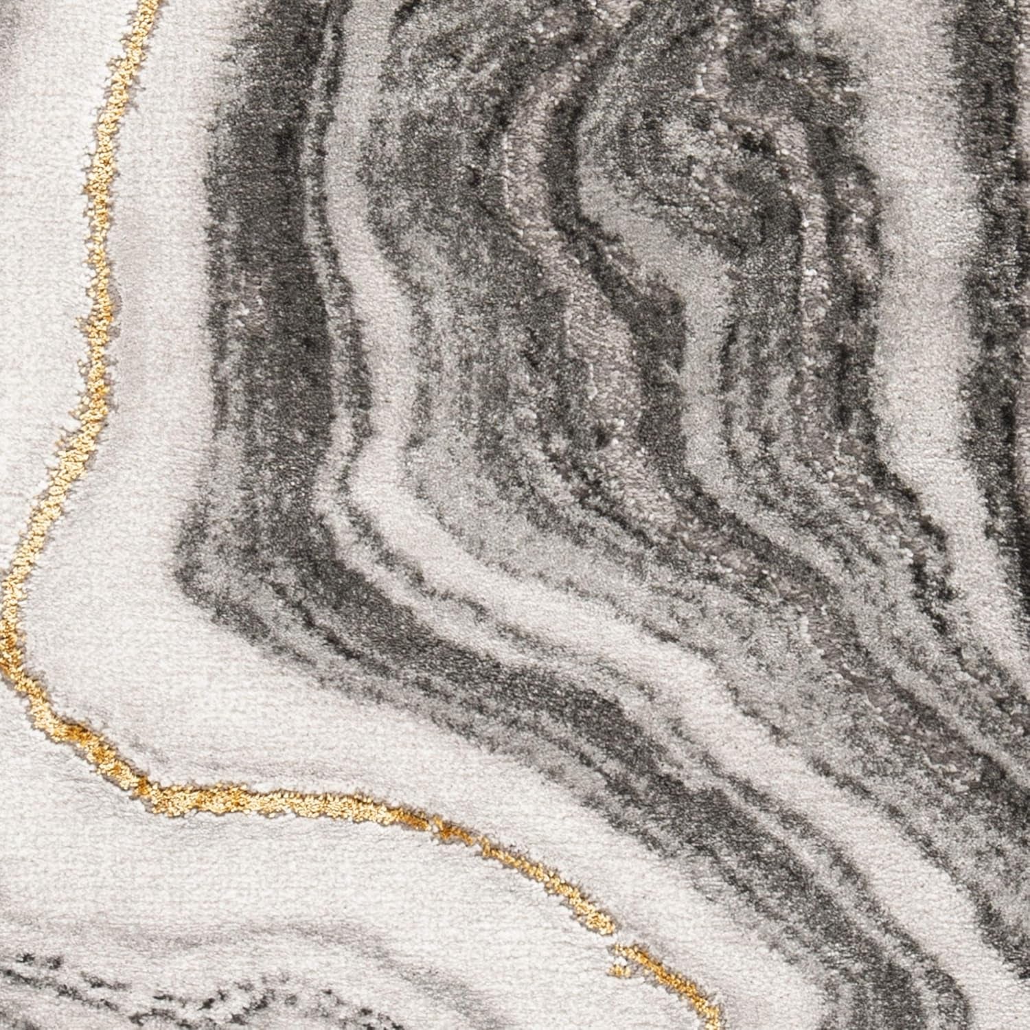 Craft Collection Accent Rug - 4' X 6', Grey & Gold, Modern Abstract Design, Non-Shedding & Easy Care, Ideal for High Traffic Areas in Entryway, Living Room, Bedroom (CFT819F)