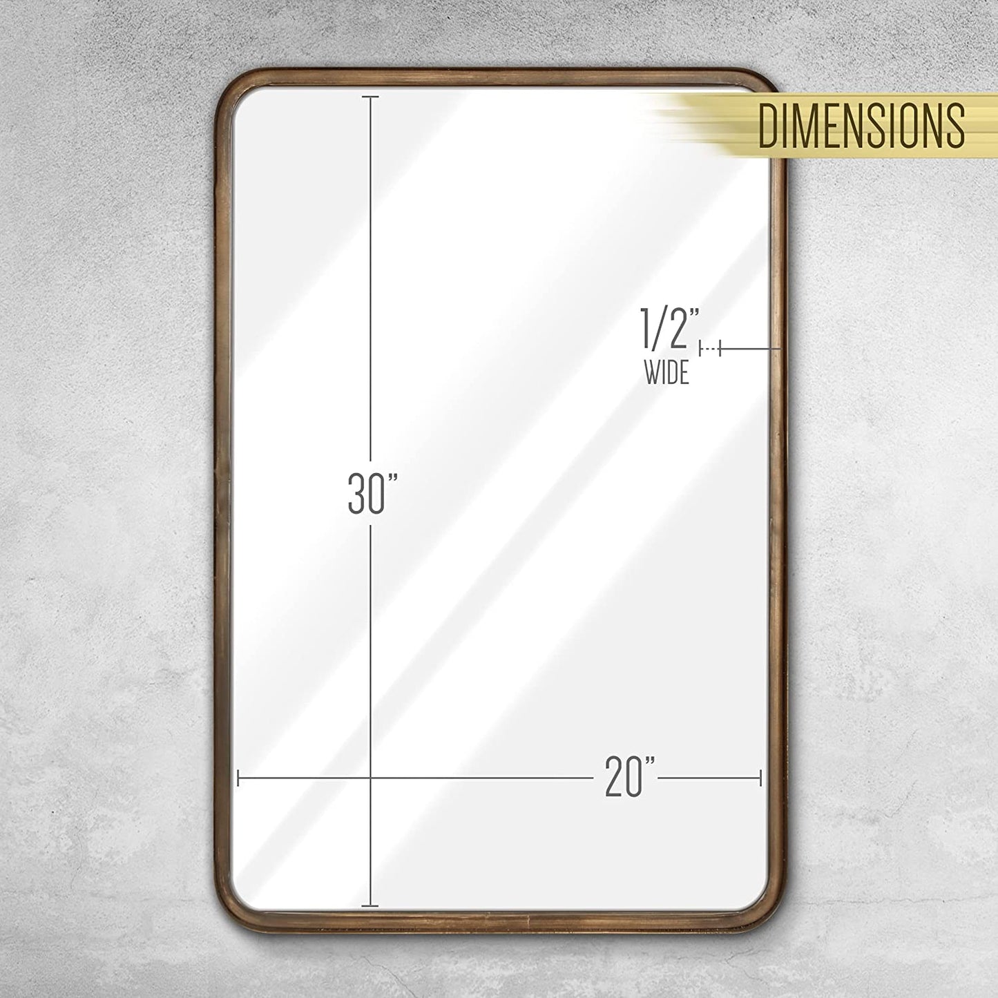 20X30 Inch Rectangle Oil Rubbed Bronze Mirror Deep Frame Mirror, Bathroom Mirror Oil Rubbed Bronze, Decorative Wall Mirror, Champagne Bronze Mirror, Framed Mirror for Bathroom Vanity