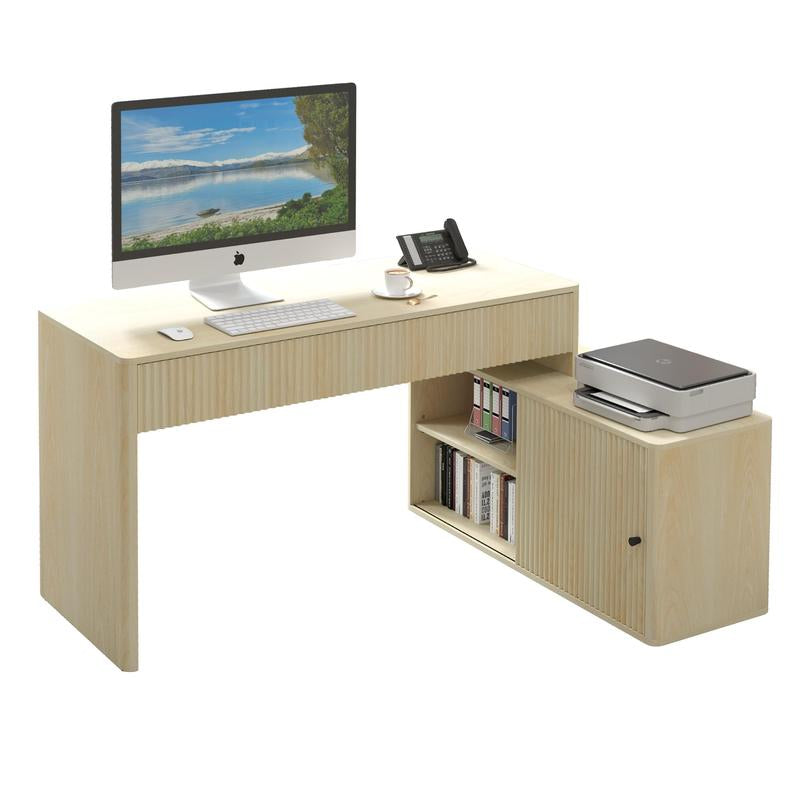 Giratree Modern Computer PC Desk Table with Storage, Corner L Shaped Desk with Drawers, Home Office Desk for Bedroom and Small Space, for Writing, Executive, Study, Work, Vanity