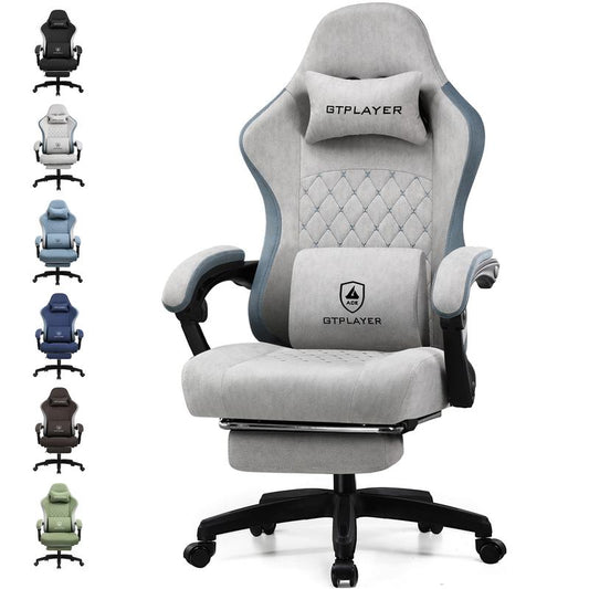 GTPLAYER Gaming Chair, Computer Office Chair with Pocket Spring Cushion, Linkage Armrests and Footrest, High Back Ergonomic Computer Chair with Lumbar Support Task Chair with Footrest