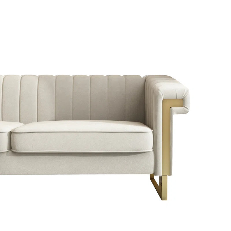 83.86'' Rolled Arm Chesterfield Sofa,Love Seat,Loveseat,Sofa Couch