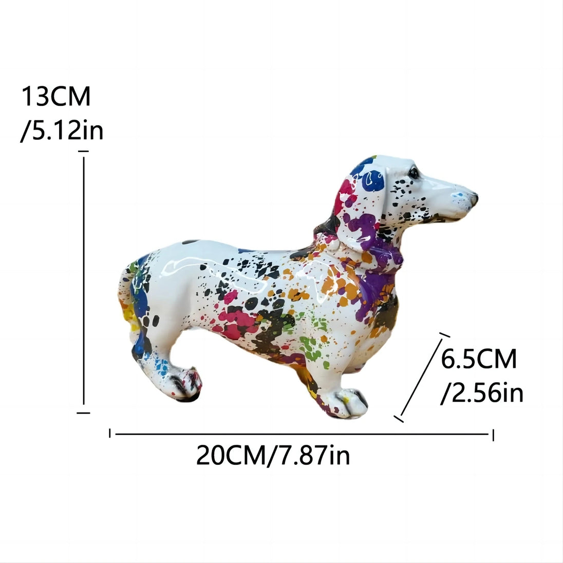 "Vibrant French Bulldog Resin Statue - Unique DIY Graffiti Pet Decor for Your Desktop!"