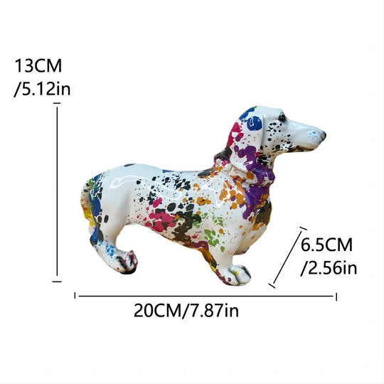 "Vibrant French Bulldog Resin Statue - Unique DIY Graffiti Pet Decor for Your Desktop!"