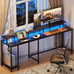 "Kamai 54" L-Shaped LED Desk - Stylish White Corner Computer & Gaming Desk"