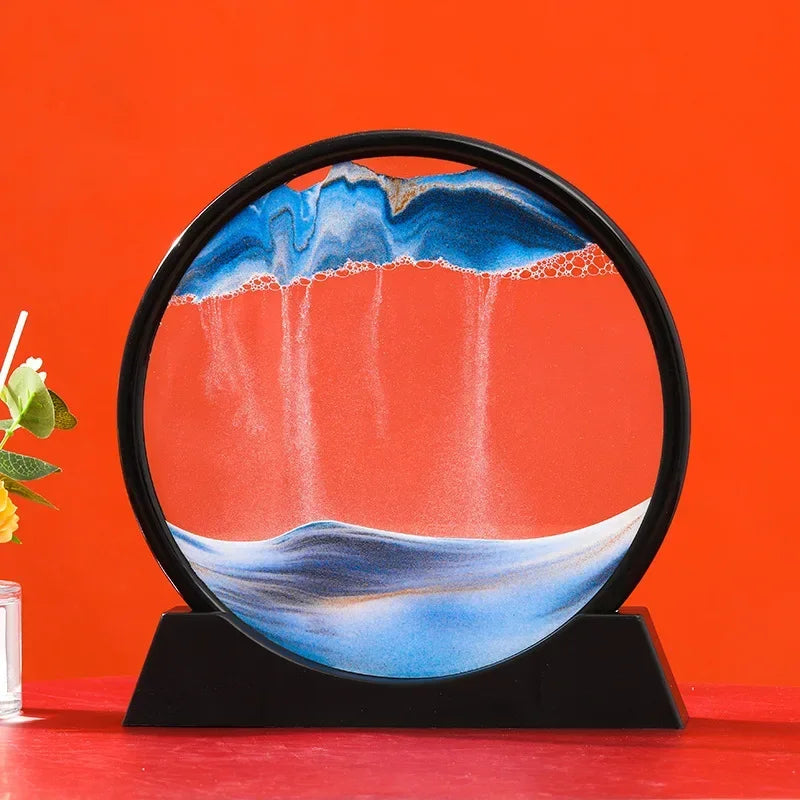 "Mesmerizing 3D Moving Sand Art Picture - Quicksand Craft Hourglass Deep Sea Sandscape - Elegant Home Decor Gift"