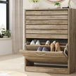 "FUFU&GAGA Stylish Modern Shoe Cabinet with 3 Flip Drawers - Perfect Entryway Storage Organizer (22.4”W X 9.4”D X 29.5”H) - Available in 2 Chic Colors!"