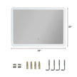 "Stylish LED Touch-Activated Wall-Mounted Bathroom Mirror with Rounded Arc Corners"