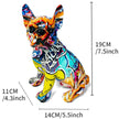 "Vibrant French Bulldog Resin Statue - Unique DIY Graffiti Pet Decor for Your Desktop!"