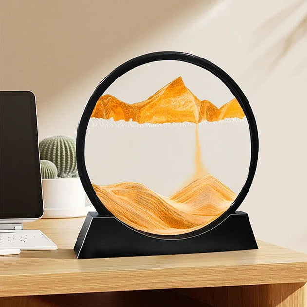 "Mesmerizing 3D Moving Sand Art Picture - Quicksand Craft Hourglass Deep Sea Sandscape - Elegant Home Decor Gift"